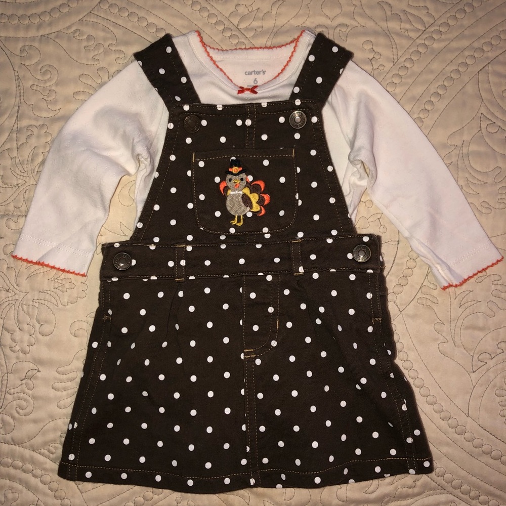 Fall/Thanksgiving 6M skirted overall set